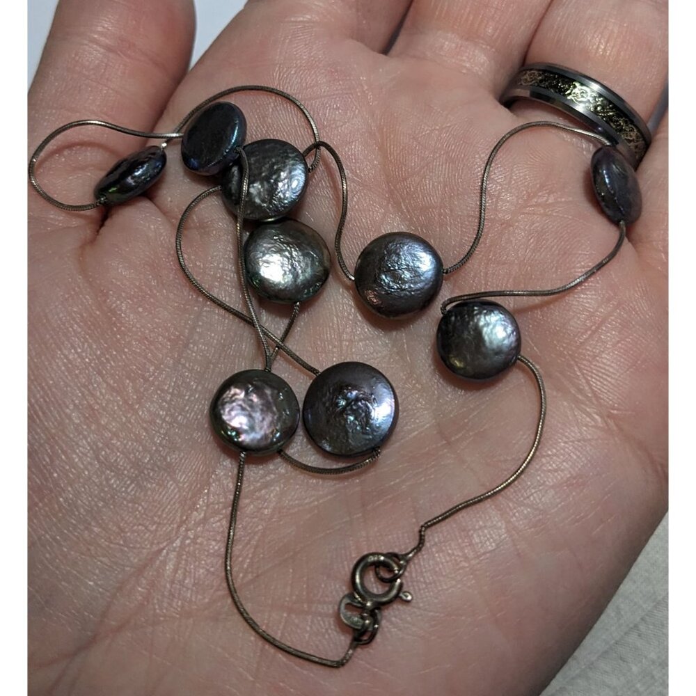 Sterling Silver Shell Beaded Necklaec - image 5